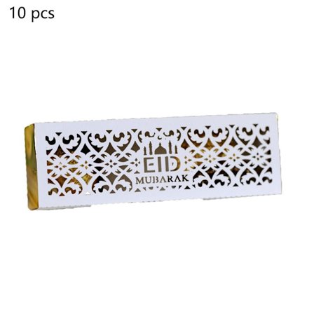10 stk Eid Mubarak Godteribokser Ramadan Godteripose HVIT