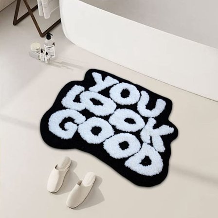 Bademåtte Fodtæppe SORT