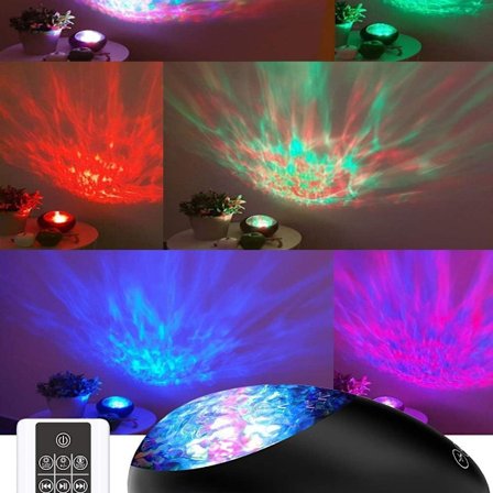 Sängynpäädyn LED-projektori simuloi meren aaltoja KLB:llä