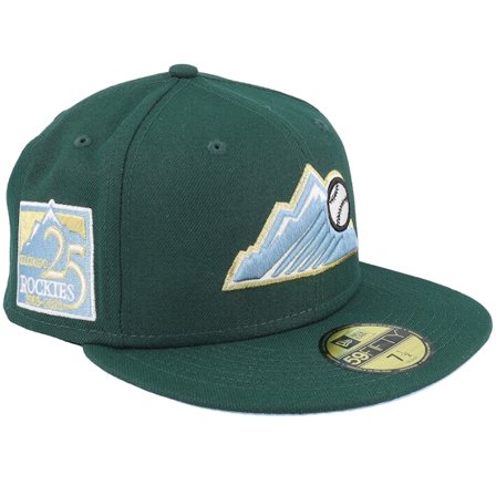New Era - Colorado Rockies 59FIFTY Pool & Turf Dark Green Fitted Fitted Green Cap - MLB @ Hatstore