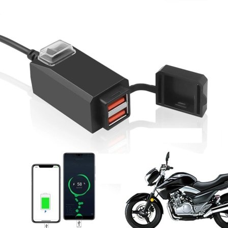 QC3.0 USB Motorcykel Uttag Vattentät Dubbel USB Uttag Ändra 5V Strömförsörjning Adapter Med PÅ/Av Switch