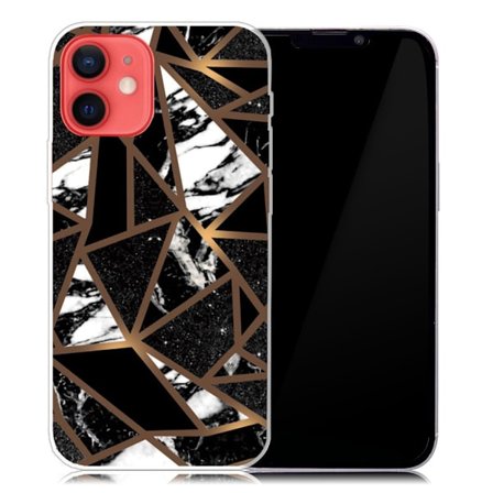 Marmormotiv iPhone 13 Mini skal - Fragment Av Svart Kakel