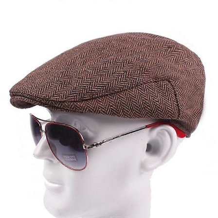 Retro Herre Sildebensmønstret Flat Ivy Gatsby Caps Avisgutthatt Baker Boy Cabbie Beret Hatt (LGL)
