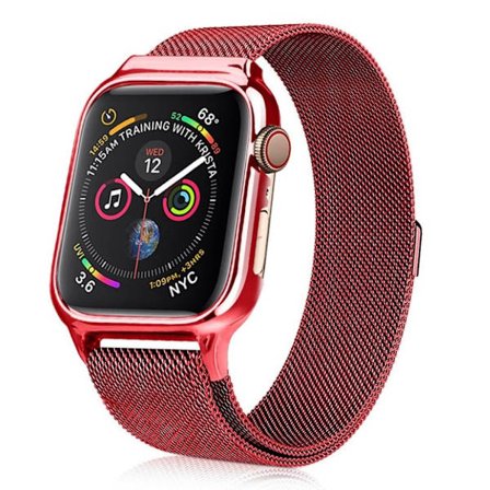 Apple Watch Series 4 44 mm milanesiskt klockarmband i rostfritt stål - Röd