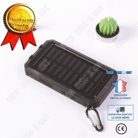 Solenergi bank - TECH DISCOUNT - 20000mAh - Vattentät - Kompass - LED