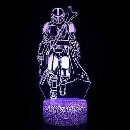 Star Wars 3D Natlys Baby Yoda LED Lampe Med Fjernbetjening Og Smart Berøring, LED Bordlampe Yoda Star Wars Lampe Til Værelsesindretning Drenge Piger 