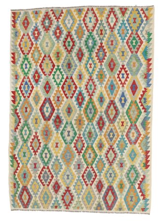 Kilim Afghan Old Style Rug Oriental Green/Orange (Wool, Afghanistan)