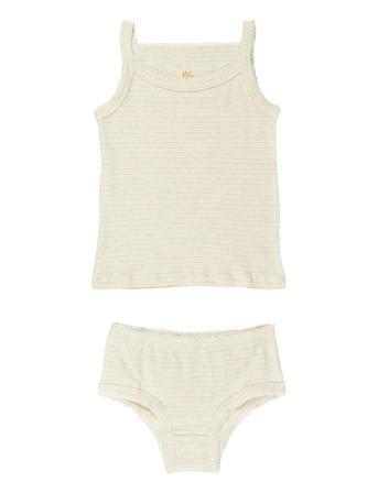 Strap Top & Underpants Striped Undertøysett Beige Copenhagen Colors