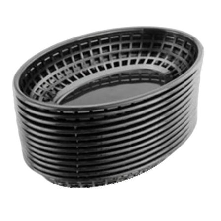 12 stk Plast Fast Food Kurver Oval Serveringsfat Frokost