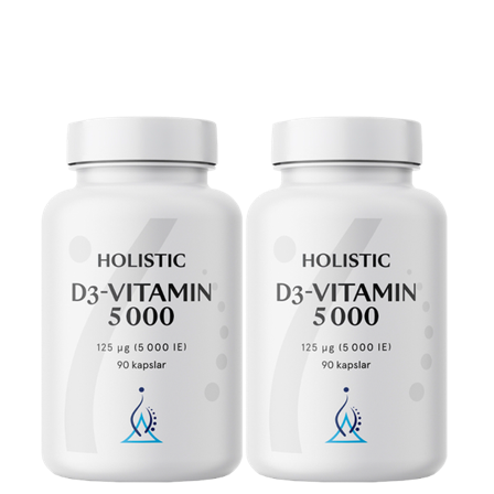 Holistic 2 x D3-vitamin 5000 IE 90 kapslar