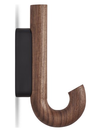 Gejst Hook Hanger Mini Walnut/Black - Brown - H:13.3CM