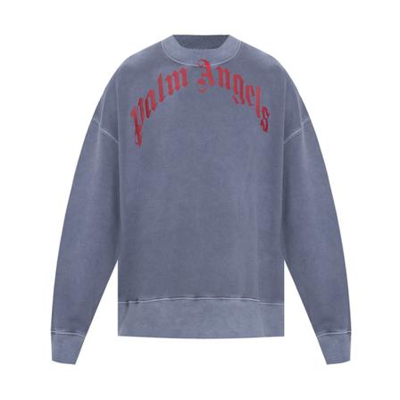 Palm Angels, Branded sweatshirt Grijs, Heren, Maat:S