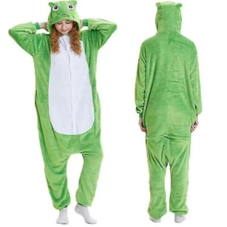 Unisex Voksen Kigurumi Dyrekarakter Kostume Onesie Pyjamas Onepiece Frø Grøn Frog Green M
