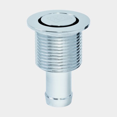 Odvzdušňovací ventil Maestrini Chrome Plated Hidden Straight Vent, chromovaná mosaz, 3/4" G (BSP) na 16 mm (5/8′′) hadici, stříbrná