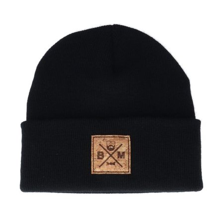Bearded Man - Svart cuff Beanie - Bm Cross Patch Black Beanie @ Hatstore