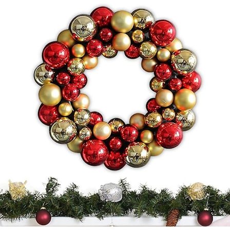 Julekrans Utendørs | Julekule | Julekuler Julehengende Dekorasjoner Dør Veggpynt Inngangsdør Kuler Krans Knusesikker