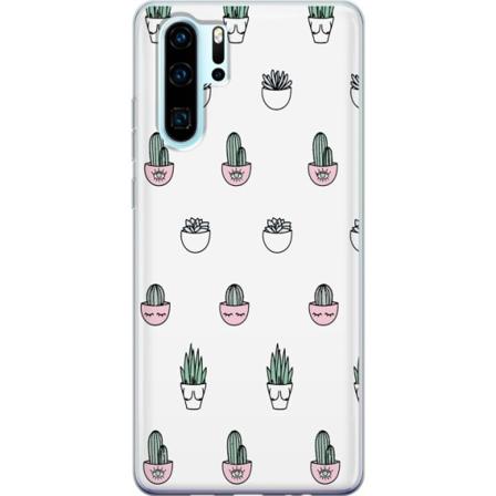 Huawei P30 Pro Genomskinligt Skal Kaktus Mönster