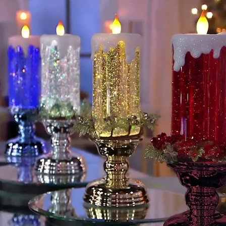 2 STK Vandtæt USB Genopladelig LED Julelys Julepynt LED Flammeless Candle