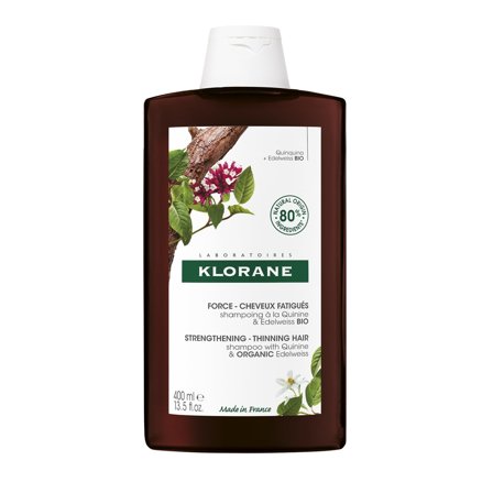 Klorane Chinina e Vitamine B Shampoo alla Chinina e Stella alpina BIO 400ml - Shampoo Rinforzante