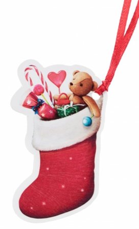 Julklappslappar julstrumpa 6-pack