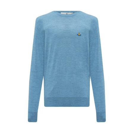 Vivienne Westwood Wool sweater with logo Blå, Herre