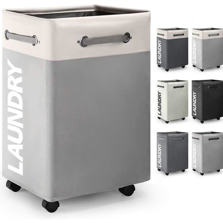 Foldbar kleskurv med 4 hjul 74L Oppbevaringskleskurv Kleskurv Stor kapasitet Rektangulær kleskurv Foldbar klespose