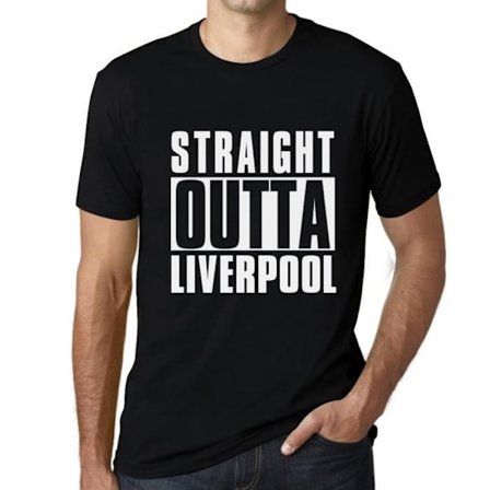 Herr T-shirt Best Dad Ever 3 – Straight Outta Liverpool – Vintage svart T-shirt