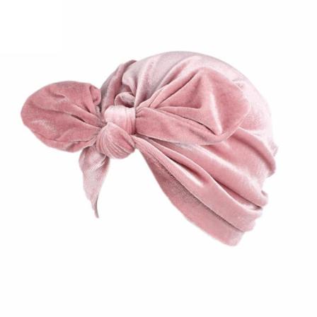 Lyxig Turban I Sammet Med Rosett Knuten Effekt Flera Färger Pink One Size