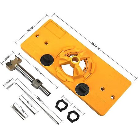 Hengselhullsag Jig Drill Set 35mm Guide Locator Hullåpner Dørskap Diy Verktøy For Skapdør Installasjon Hengsler