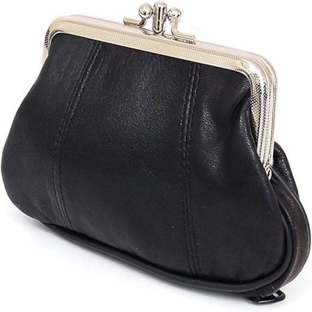 Sort 14x6,5x8,5 cm, One Size Dame Læder Mini Pung ID Kreditkort Kontanter Mønt Holder Etui Organizer Pung med Lynlås