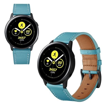 Samsung Galaxy Watch Active / Active 2 - 40mm / Active 2 - 44mm aito nahkanauha - Sininen