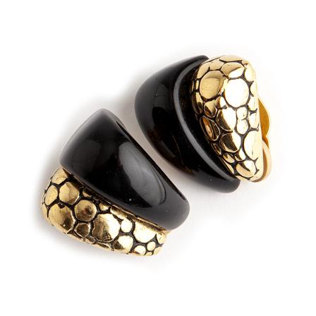 Givenchy Pre-owned, circle earrings Zwart, Dames, Maat:ONE Size