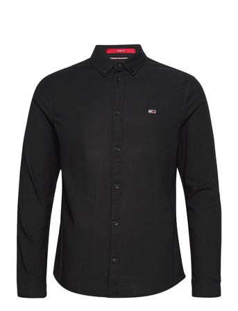 Tjm Slim Stretch Oxford Shirt Skjorta Casual Svart Tommy Jeans