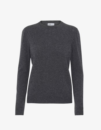 Women Light Merino Wool Crew - Lava Grey - S