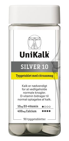 Unikalk Silver 10 Tyggetablet 90 tabl., Helse & Madvarer, Mineraler, Kalk