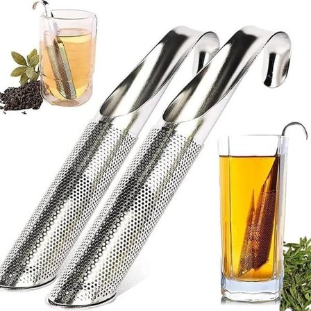 2x Te-si rør rustfrit stål mesh te-infuser{ROG}