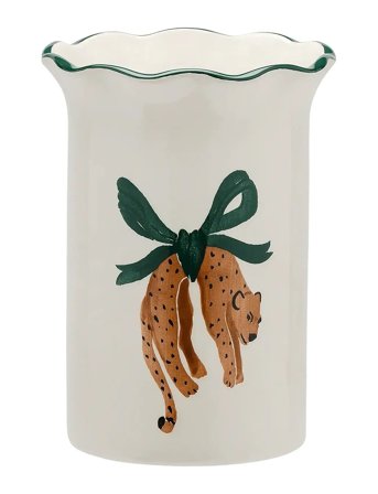 Anna + Nina Hanging Leopard Vase - Cream - Ø 14 CM