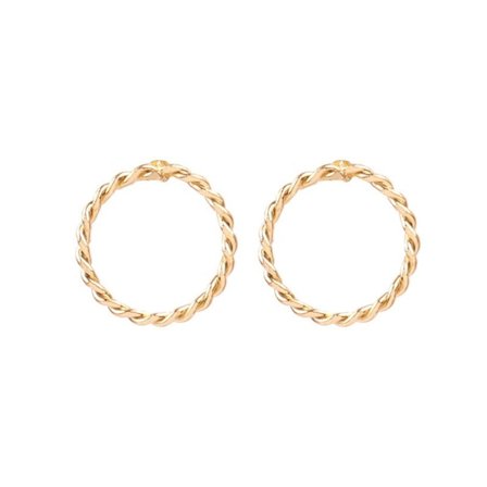 Runda Stud Guld Örhängen - Twist / Tvinnade Cirklar / Ringar