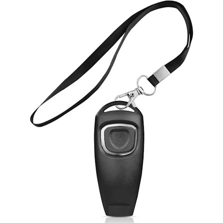 Hundvissla Hundetrening Klikker Multifunksjon Lang Distanse Perfekt for Hundetrening (Svart)