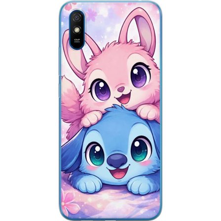 Kompatibel Mobilcover til Xiaomi Xiaomi Redmi 9AT Sød kawaii illustration med pink og blå fantasidyr, store øjne og bløde farver perfekt til børn