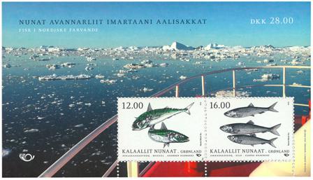 Grønland - Nordiske fisk - Postfrisk miniark