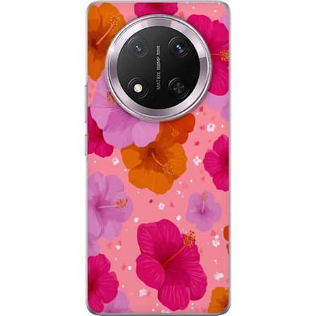Kompatibel Mobilcover til Honor Honor Magic7 Lite Rosa Hibiskus Tropisk Blomstermønster
