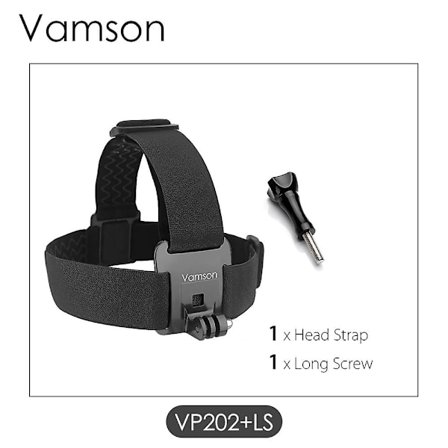 Vamson för Gopro 10 9 8 7 6 5 tillbehör huvudbälte remfäste justerbar för Gopro Hero 10 9 6 5 4 3+2 1 för Yi 4k Sjcam Vp202(VP202-LS)