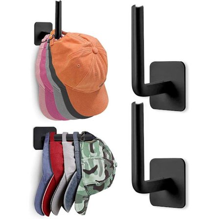 Seinäteline lippalakeille - Musta