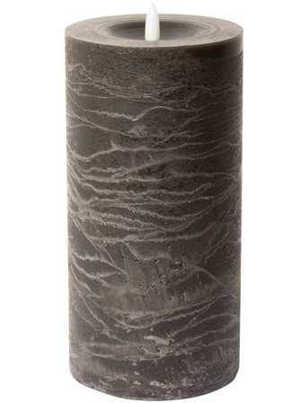 Rustic Finish Led Pillar Candle Brown C'est Bon