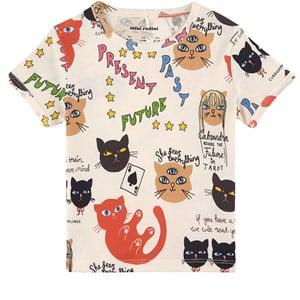 Mini Rodini Off-white Clairvoyant Cats T-Shirt 80/86 cm - Tops - 80/86 cm - White