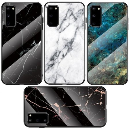 Samsung S20 FE Marble Shell 9H Tempered Glass Back Glassback V2
