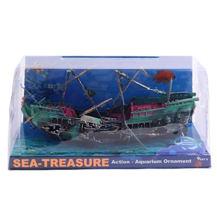 Stor Akvariedekoration Båd Plast Akvarieskib Luft Split Skibsvrag Akvarium Dekor C