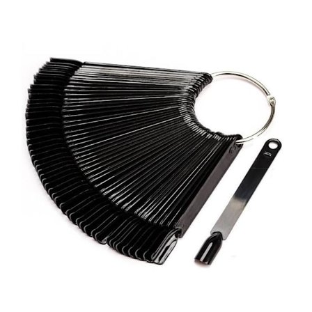 Nail Art Display - 50 mallia / kärkiä renkaassa - musta