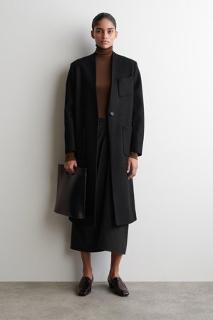 COS Women's Top De Cuello Alto De Lana Merino in Marrón